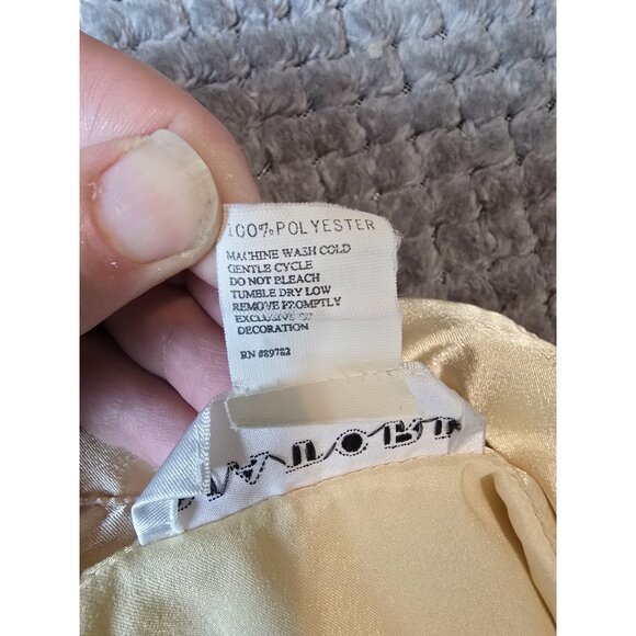 Natori Nightgown Tunic Top Medium M Vintage Pale Yellow Polyester Satin Chemise - Picture 5 of 8